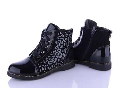 Ботинки для девочек Viktoria (32-37) 1101 black (деми)