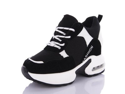 Сникерсы женские Башили (36-41) F08 black (деми)