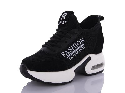 Сникерсы женские Башили (36-41) F18 black (деми)