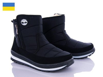 Дутики женские Львов База (36-41) BSR E9 черные ЧП (зима)