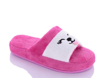 Тапочки женские Jumay (37-40) Жен кошка малиновый (зима)