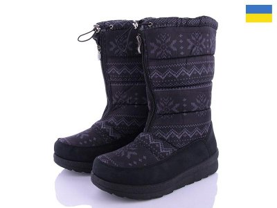 Дутики женские Sila (37-41) D005 black (зима)