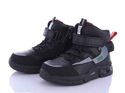 Ботинки для мальчиков Цветик (32-37) P642 black-red (деми)