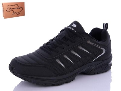 Кроссовки мужские Restime (46-49) PGO21189 black-nubuk батал (деми)