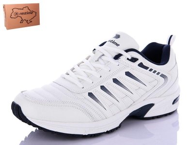 Кроссовки мужские Restime (46-49) PGO21189 white-navy батал (деми)