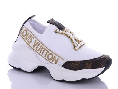 Кроссовки женские Jumay (36-40) LV жемчуг белый (деми)