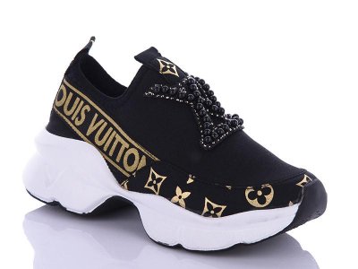 Кроссовки женские Jumay (36-40) LV жемчуг черный (деми)
