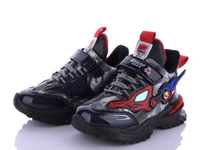Детские зимние кроссовки для мальчиков Мир (26-31) A211B black-red (зима)