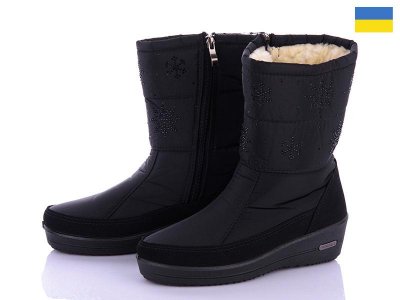 Дутики женские Paolla (36-41) 3011Z черный (зима)