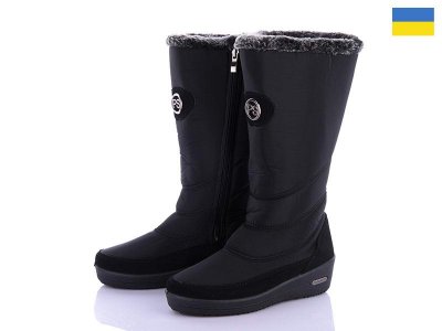 Дутики женские Paolla (37-41) 3001 черный (зима)