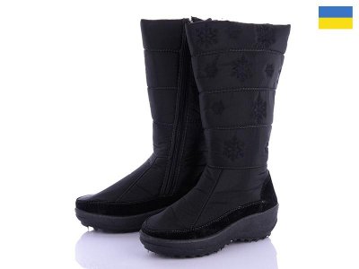 Дутики женские Paolla (37-42) 235 черный (зима)