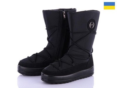 Дутики женские Paolla (37-41) 3509 черный (зима)