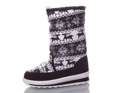 Дутики женские Lenase (37-41) 115 олени черный (зима)