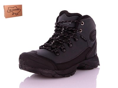 Ботинки подростковые зима Restime (36-41) PWZ20158 black-d.grey (зима)