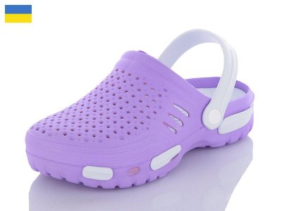 Кроксы женские Malibu (36-40) CD48 св.бузковый-белый (лето)