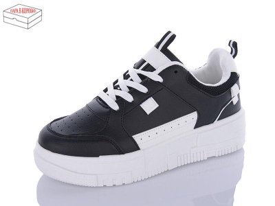 Кроссовки женские QQ Shoes (36-41) BK82 black (деми)