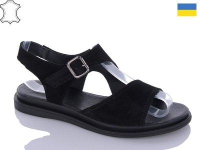 Босоножки женские Sali (36-40) 507 черный-замш (лето)