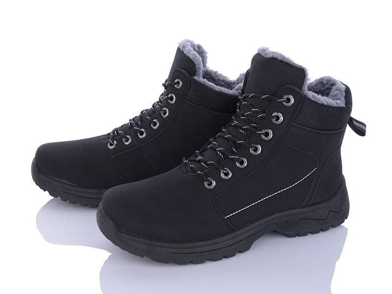 Ботинки мужские зима OkShoes (41-46) 1067 black (зима)
