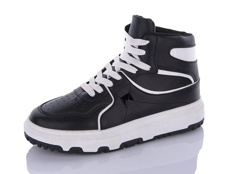 Кроссовки женские QQ Shoes (36-41) PK72 black (деми)