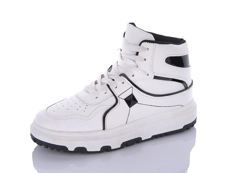 Кроссовки женские QQ Shoes (36-41) PK72 white-black (деми)