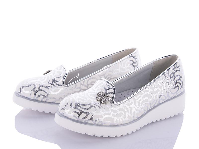 Туфли для девочек Apawwa (31-36) D530 silver (деми)