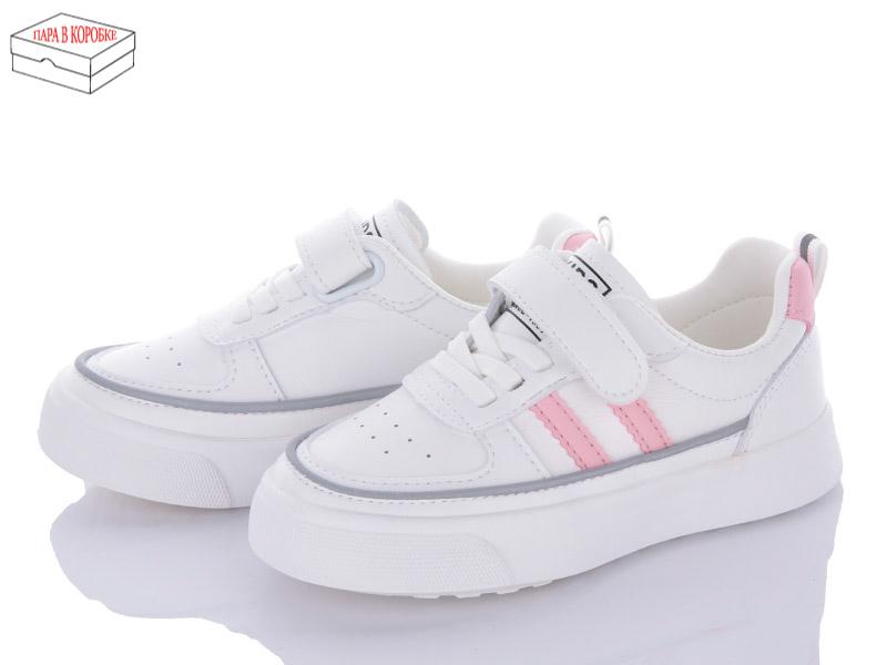 Кроссовки для девочек Калория (25-30) L3520 white-pink (деми)