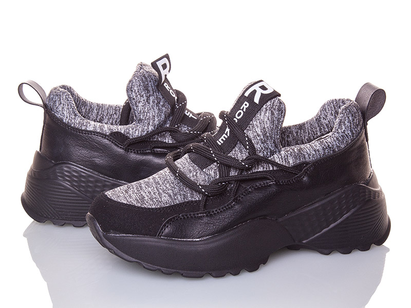 Кроссовки женские Class-shoes (36-40) 18-10 черный-серый (деми)