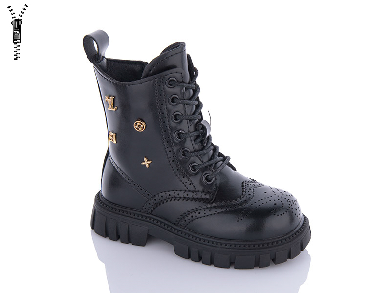 Ботинки для девочек Леопард (27-31) M28 black (деми)