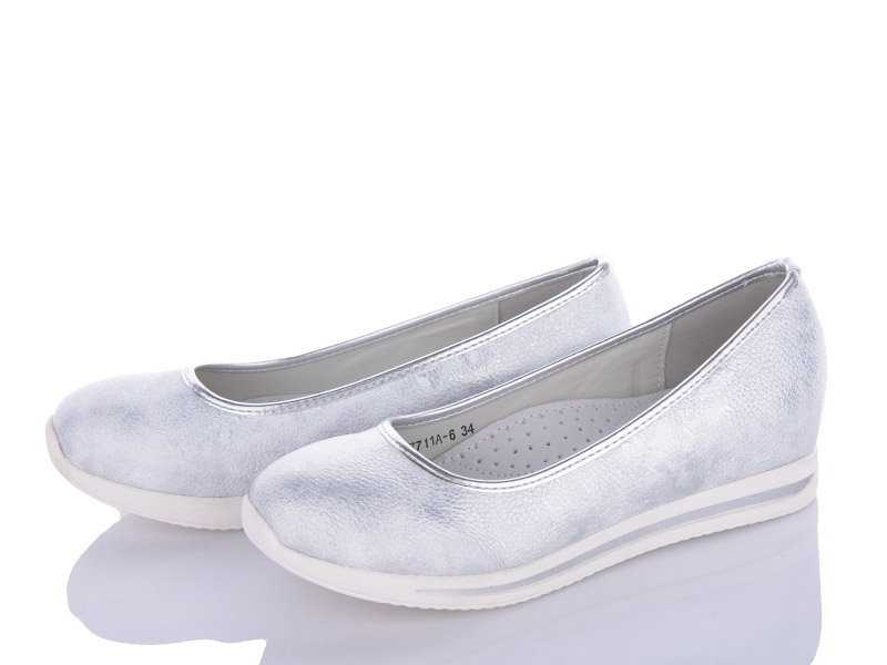 Туфли для девочек Viktoria (32-37) 11A-6 silver (деми)