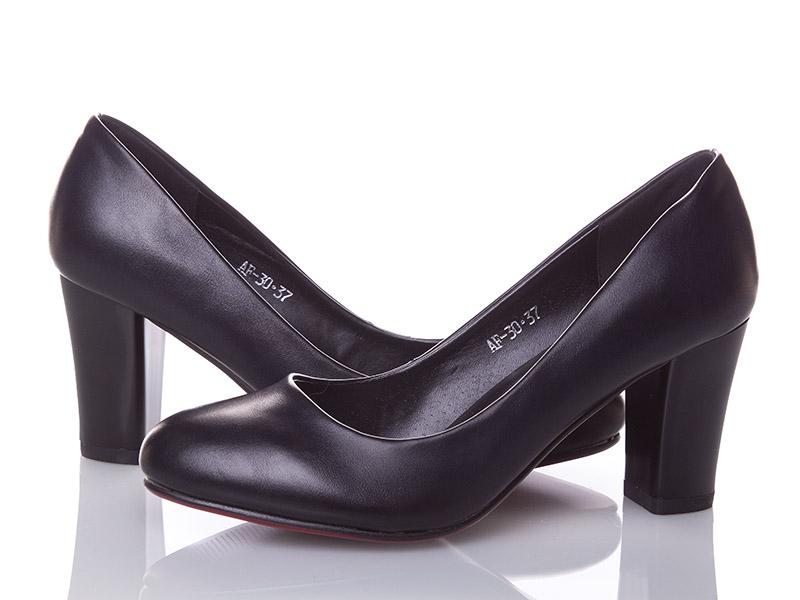 Туфли женские QQ Shoes (36-40) AF30 black уценка (деми)