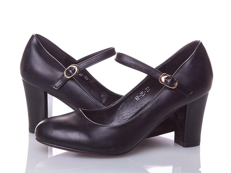 Туфли женские QQ Shoes (36-40) AF25 black уценка (деми)