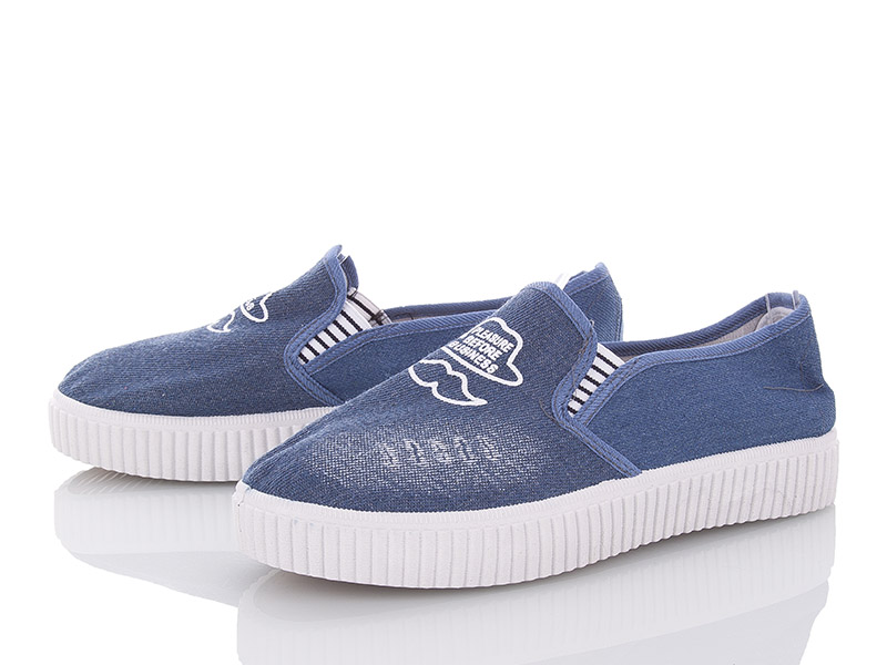 Слипоны женские Class-shoes (36-40) 1YS6 l.blue (деми)