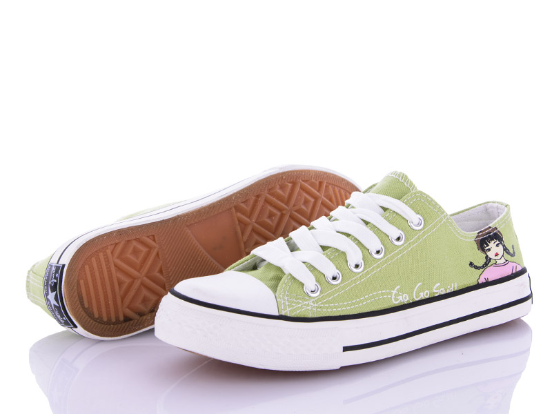 Кеды женские Class-shoes (35-40) 2228 green (деми)