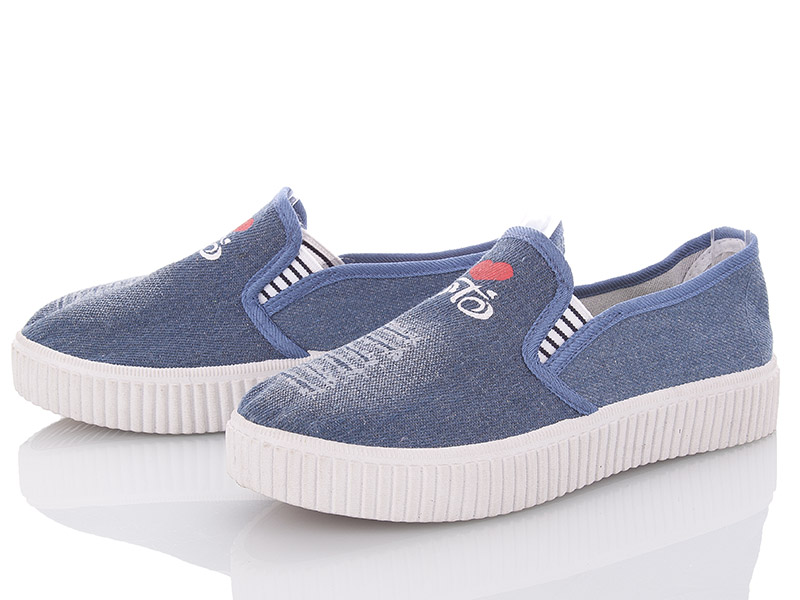 Слипоны женские Class-shoes (36-40) MOTO7 l.blue (деми)