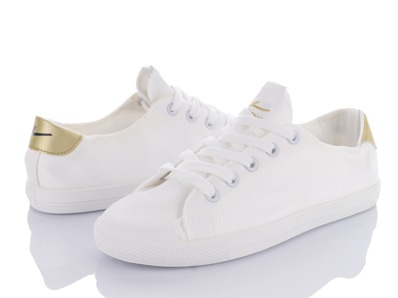 Кеды женские Class-shoes (36-40) WB21 white-gold (деми)