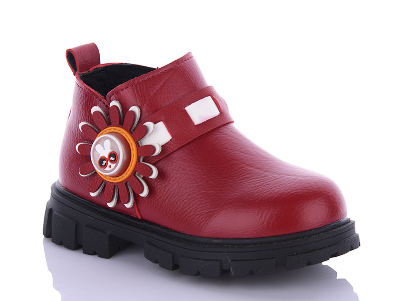 Ботинки детские зимние для девочек Леопард (26-30) 1-C666 red (зима)