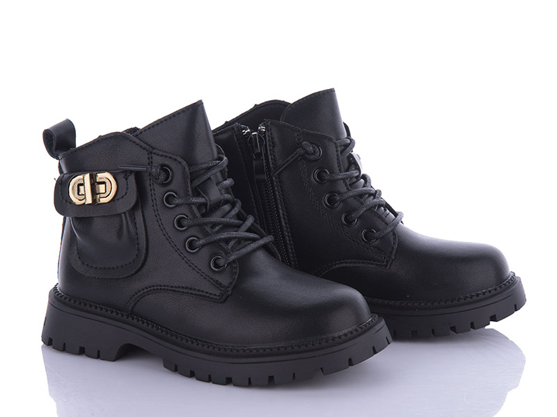 Ботинки для девочек Леопард (27-31) A170 black (деми)