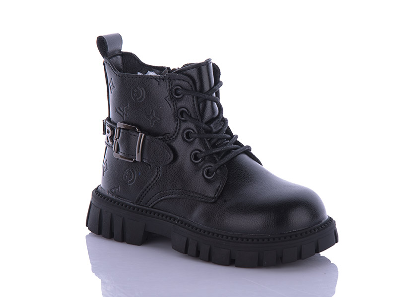 Ботинки для девочек Леопард (27-31) A009 black (деми)