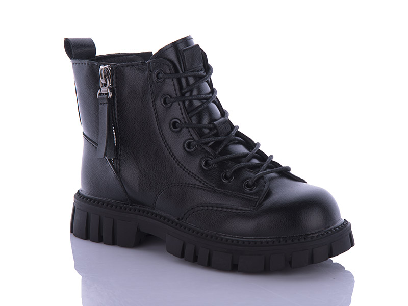Ботинки для девочек Леопард (32-37) B002 black (деми)