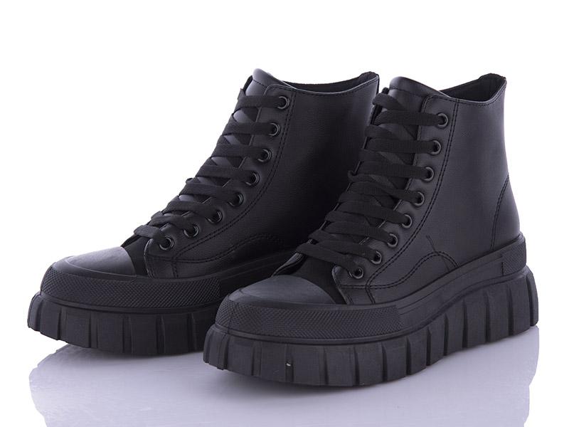 Ботинки женские QQ Shoes (36-41) BK83 black (деми)