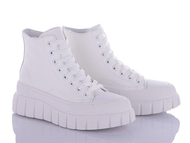 Ботинки женские QQ Shoes (36-41) BK83 white (деми)