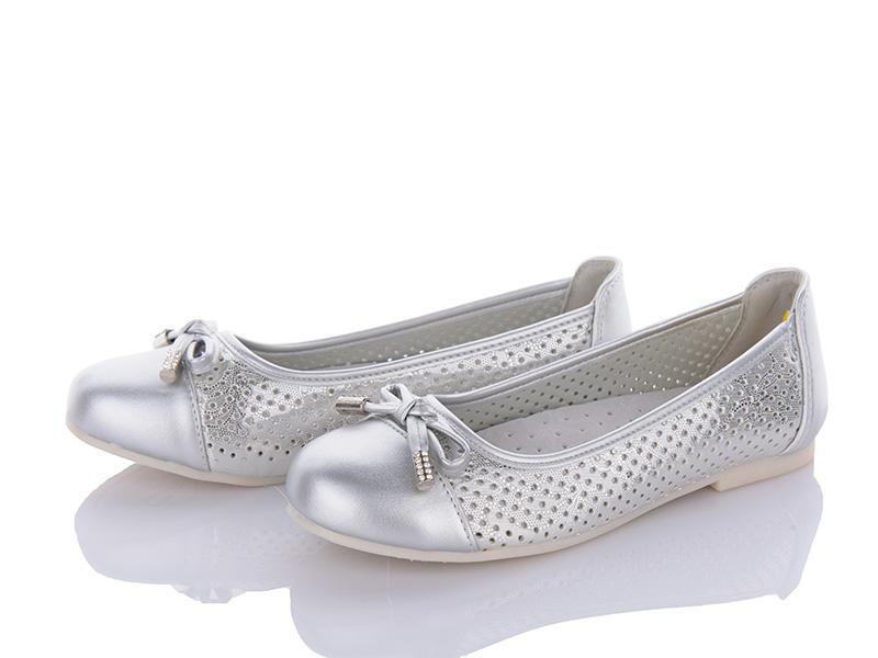 Туфли для девочек Apawwa (31-36) D53 silver (лето)