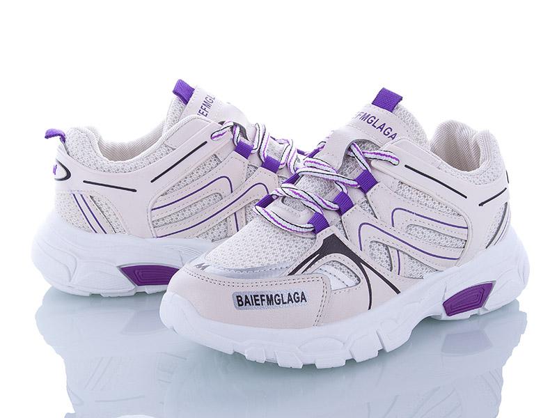 Кроссовки женские Class-shoes (36-40) Bal 190 beige-purple (деми)