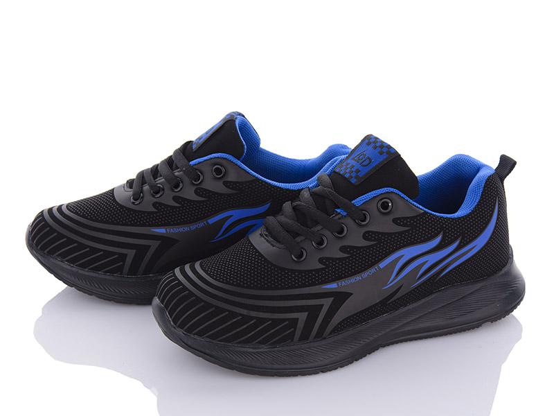 Кроссовки подростковые LQD (36-41) W121 black-blue (деми)