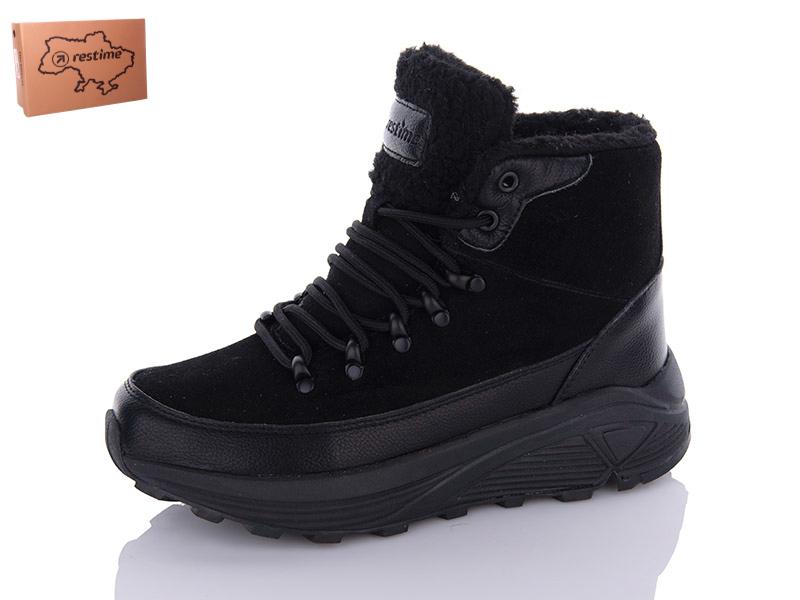 Ботинки женские зима Restime (36-41) TWZ23265 black (зима)