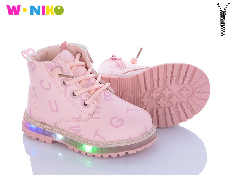 Ботинки для девочек W.Niko (22-27) XJ1042-6 LED (деми)