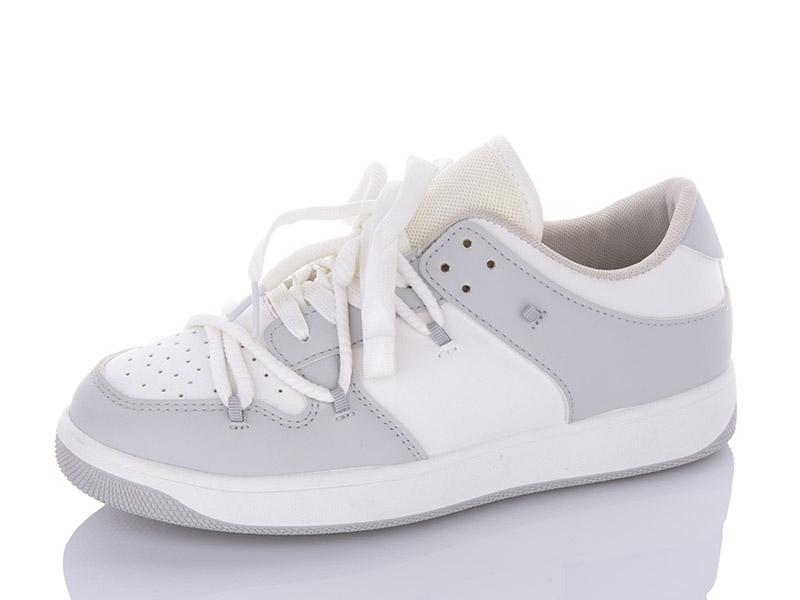 Кроссовки женские ABA (36-41) BK75 white-grey (деми)