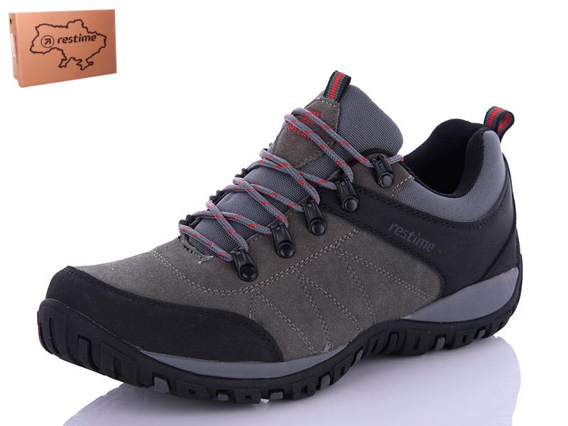 Кроссовки мужские Restime (41-45) PMB23603 d.grey-black (деми)