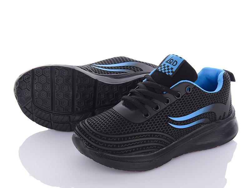 Кроссовки подростковые LQD (36-41) W125 black-blue (деми)