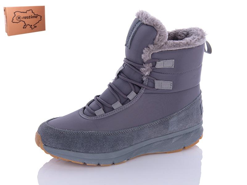 Ботинки женские зима Restime (36-41) TWZ23236 grey (зима)